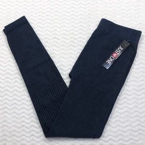 Just❤️One Dark Blue Moto Leggings NWT Size M